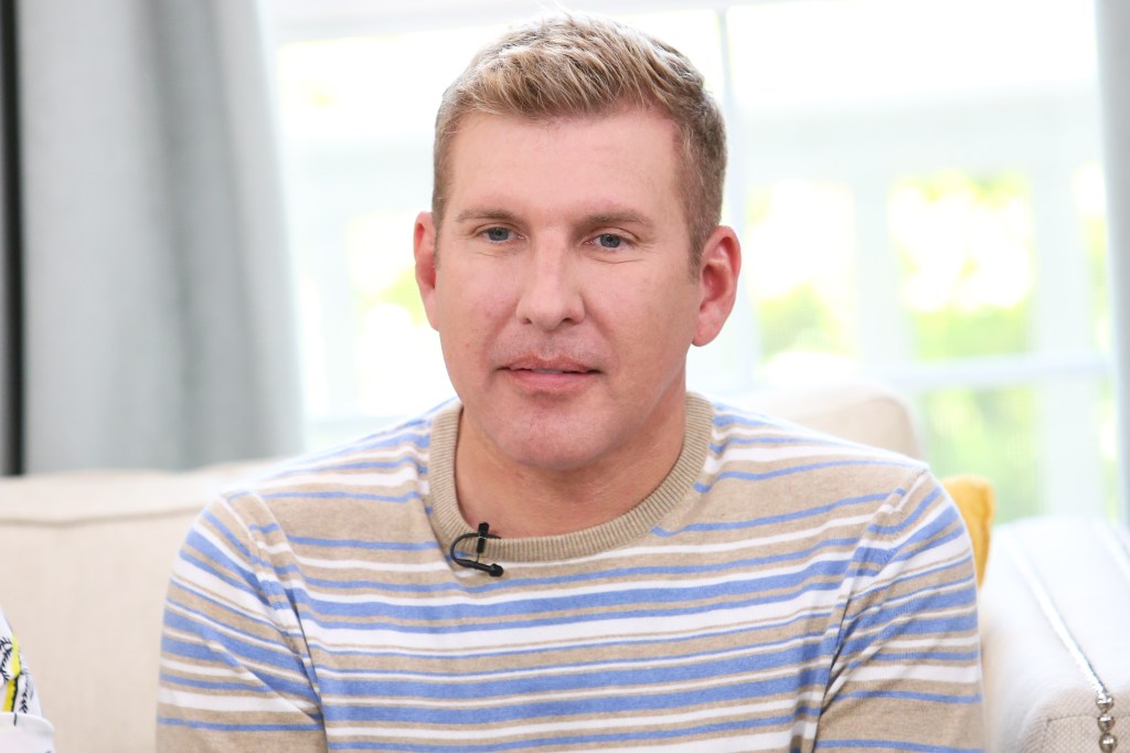 Todd Chrisley in a yellow and blue sweater on Hallmark's Home & Family