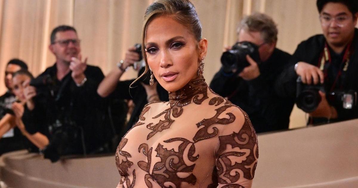 Jennifer Lopez Rocks Bedazzled Bikini Top & Leather Pants From The Blonds
