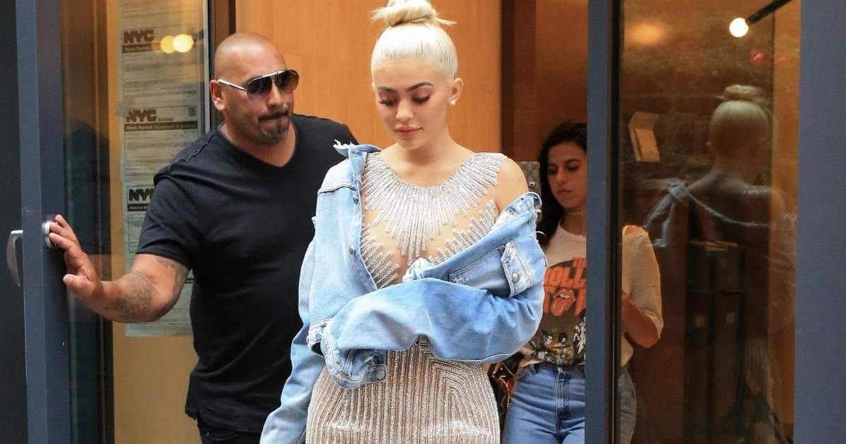 Kylie Jenner Goes Topless Under Denim Jacket for KHY