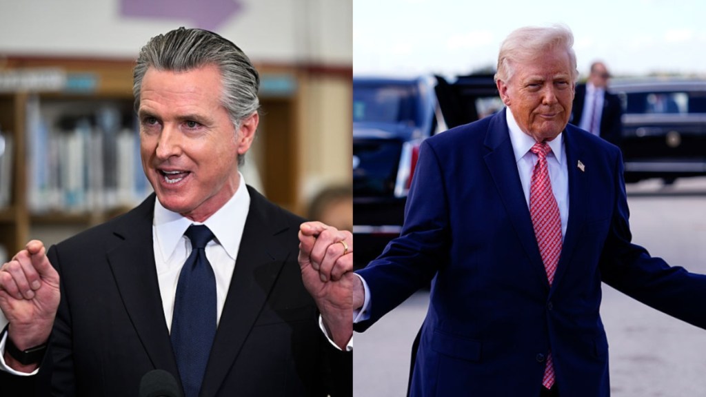 Gavin Newsom Says Donald Trump's Gold Statue Looks 'Awfully Familiar'