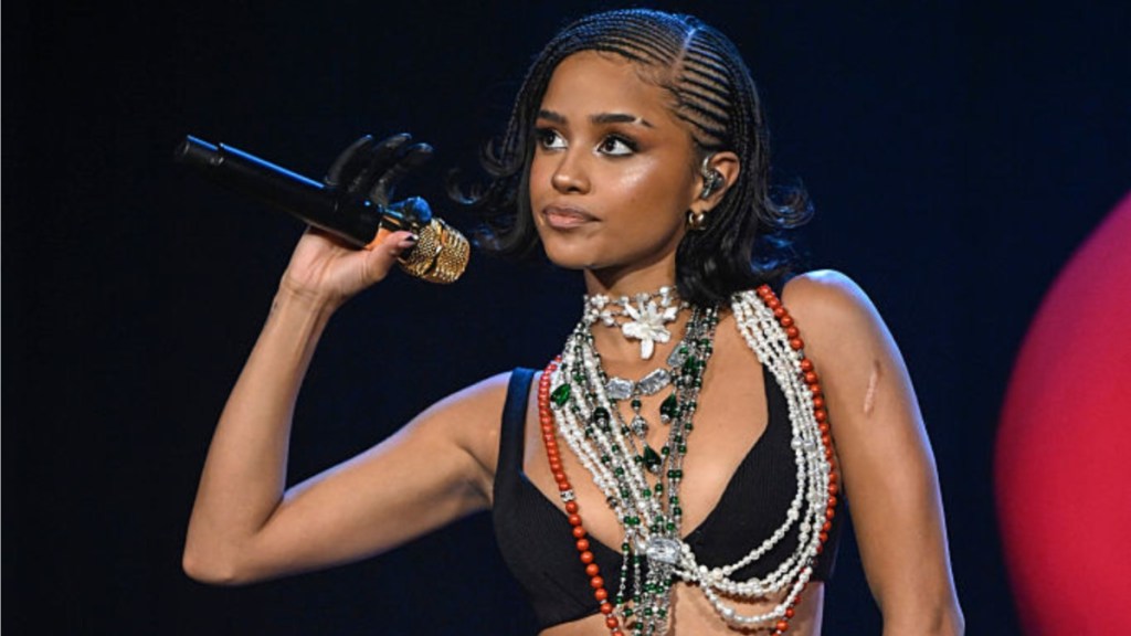 Tyla Pairs Boldest See-Through Top With Rock Revival's Jeans