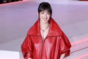 Anne Hathaway's Balenciaga Skirt With Dangerously High Slit Is Fiery Red