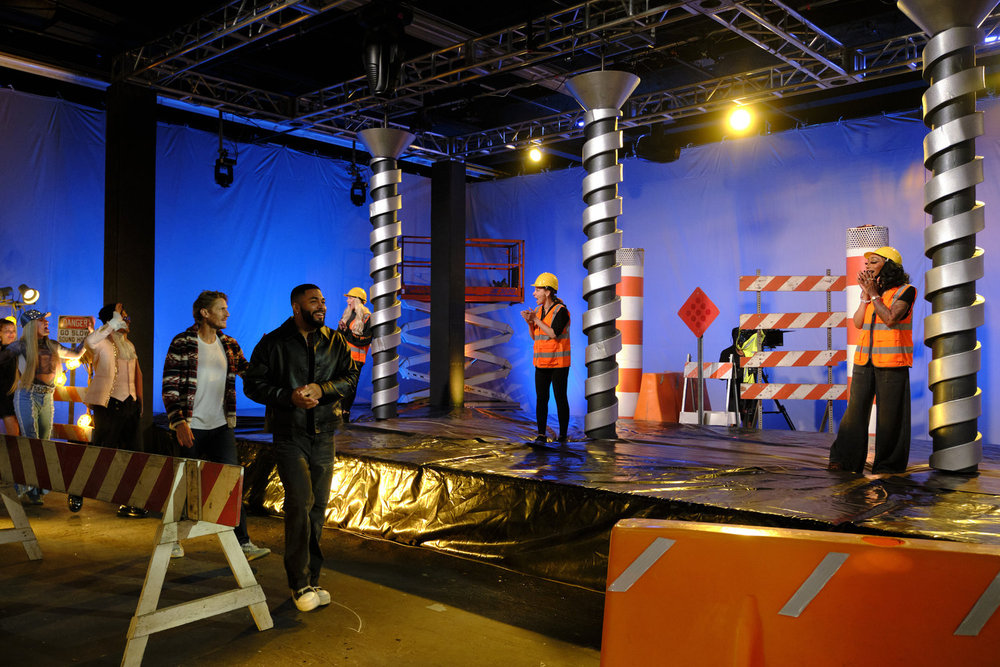 The House of Villains Season 3 cast in a construction zone 