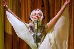 Sabrina Carpenter's $895 Stuart Weitzman Boots Elevate Micro Minidress