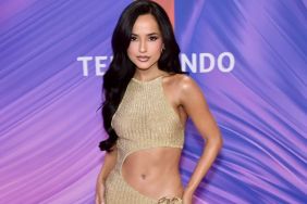 Becky G’s See-Through Roberto Cavalli Dress Has a Huge Cutout & High Slit