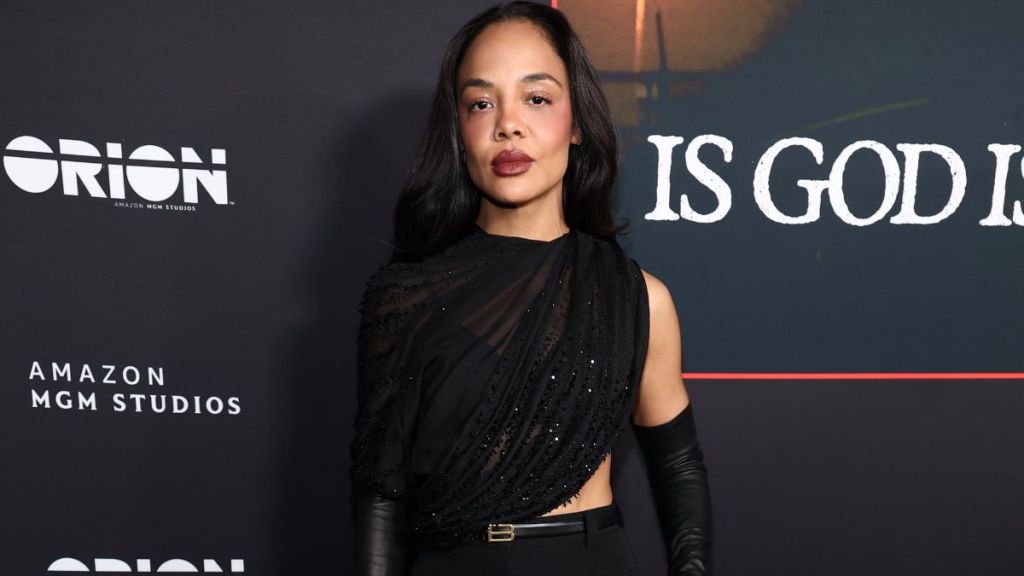 Tessa Thompson's Bedazzled Balenciaga Top Is as Sheer as It Gets