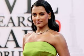 Simone Ashley Dazzles in Strapless Mini Dress at Devil Wears Prada 2 Premiere