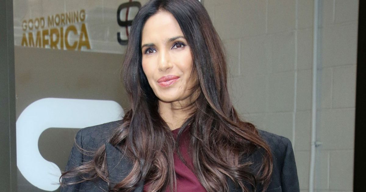 Padma Lakshmi’s Reem Acra Dress Literally Hangs by a Single String