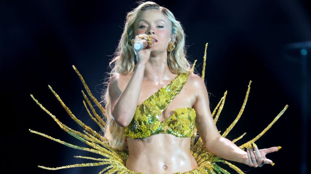 Zara Larsson's Main Rose Bodysuit Is Completely Sheer Under Cutout Polo