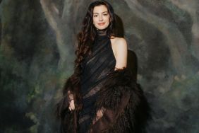 Anne Hathaway Is Ready for Spring in Fully Sheer Valentino Floral Lace Top