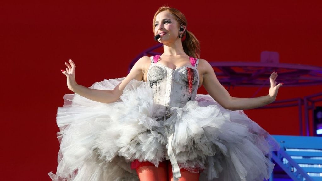 Addison Rae Poses in See-Through Micro Crop Top & Shorts After Coachella