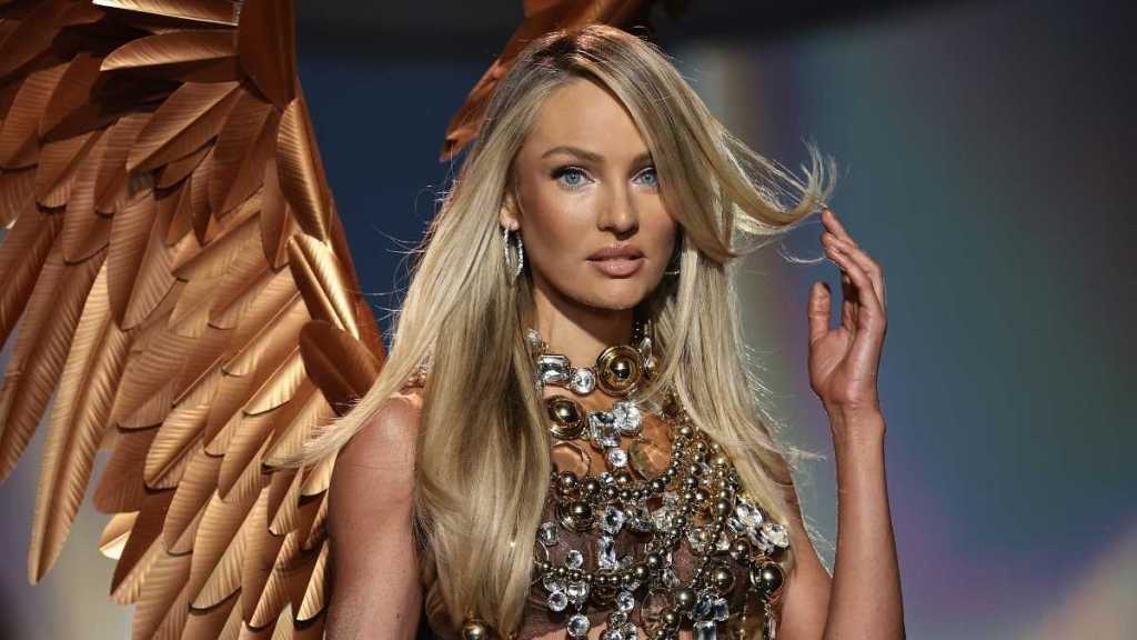 Candice Swanepoel Models $185 Victoria's Secret x Tropic of C Swimsuit
