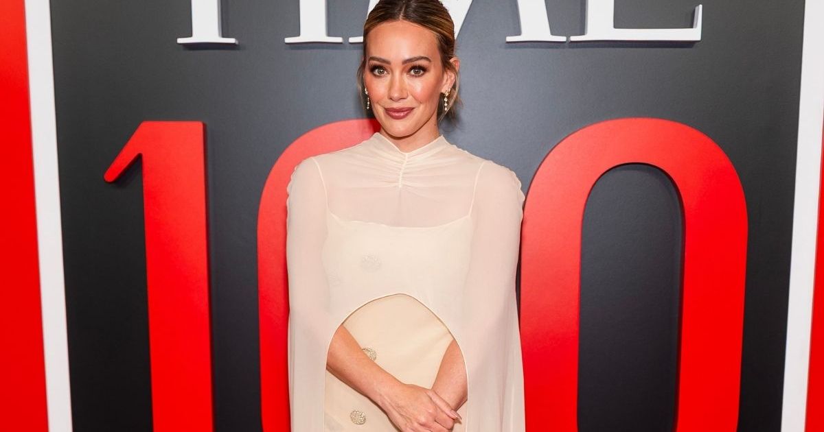 Hilary Duff’s Anna October Dress With Cape Is as Sheer as It Gets