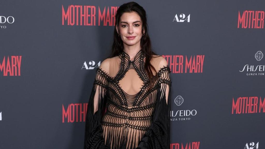 Anne Hathaway's Sheer Iris Van Herpen Cutout Gown Is Almost All Strings