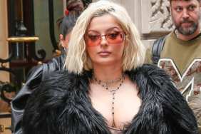 Bebe Rexha Pairs Liastublla Corset With Fully See-Through Lacy Tights