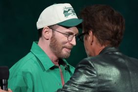 Chris Evans Playfully Snubs Robert Downey Jr.’s Hug at CinemaCon