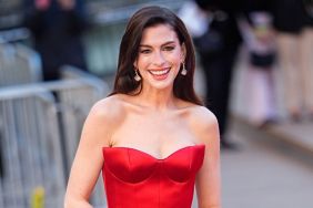 Anne Hathaway Shines in Louis Vuitton Micro Minidress at 'TDWP2' Party