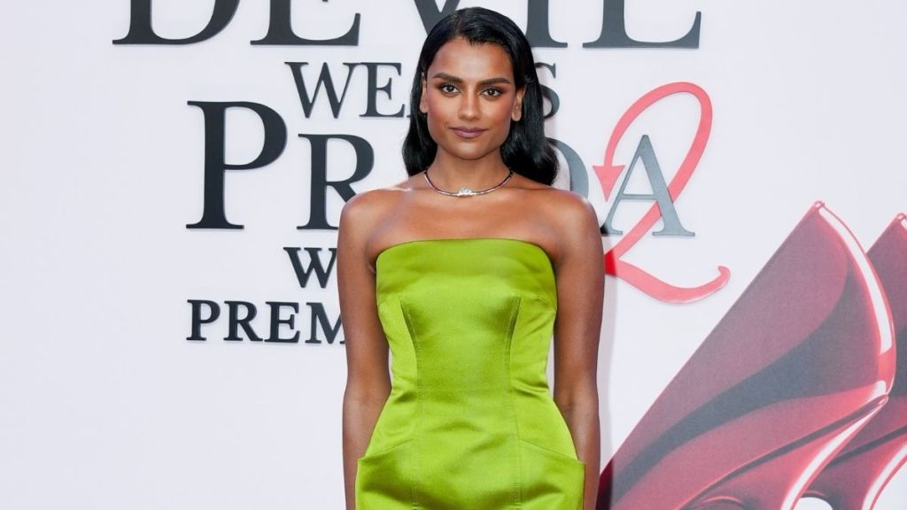 Simone Ashley's Prada Micro Minidress Comes With a Dramatic Train