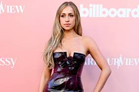 Tate McRae Goes Edgy in Plunging Elie Saab Leather Dress for Billboard