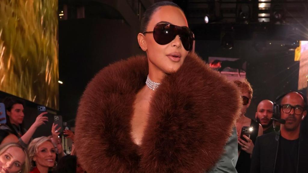 Kim Kardashian's Plunging Fur Top Couldn't Possibly Dip Any Lower