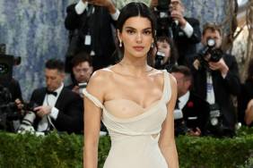 Kendall Jenner’s Plunging & See-Through Gap Studio Dress Barely Holds On