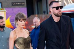 Taylor Swift Elevates Plunging Dress With Travis Kelce's Fear of God Blazer
