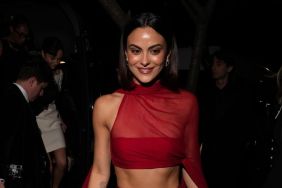 Camila Mendes Flaunts Her Toned Abs in Plunging top & Skirt Look