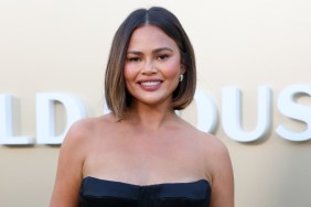 Chrissy Teigen Steals the Spotlight in Strapless Bubble Skirt Dress