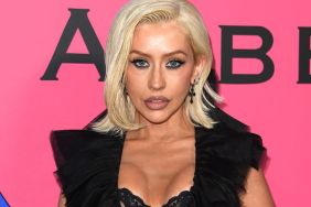 Christina Aguilera Lets Her Lingerie Peek from Deeply Plunging Top