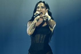 Demi Lovato’s See-Through Bodysuit Dips Down To Expose Bikini Top