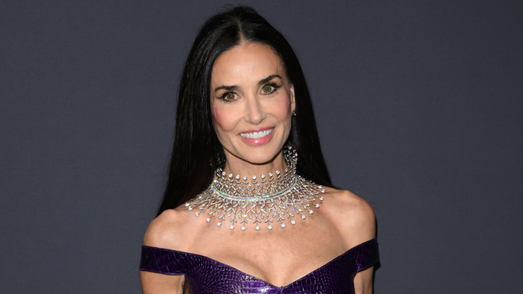 Demi Moore Elevates Plunging Gucci Gown With Impressive Boucheron Necklace