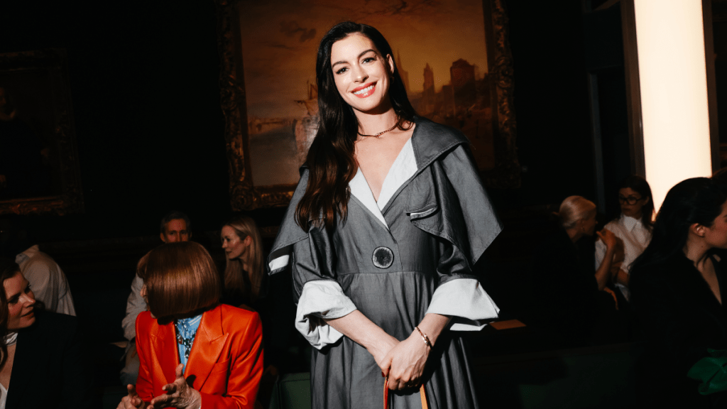 Anne Hathaway Strikes a Pose in Shoulder-Baring Fendi Bodysuit for Elle