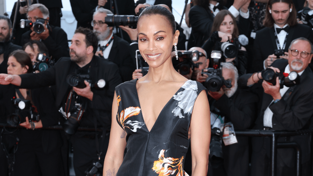 Zoe Saldana’s Chanel Dress’ Daring Neckline Dips Dangerously Low at Cannes