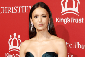 Nina Dobrev Poses in Nothing but Plunging Fleur du Mal Lace Robe & Diamonds