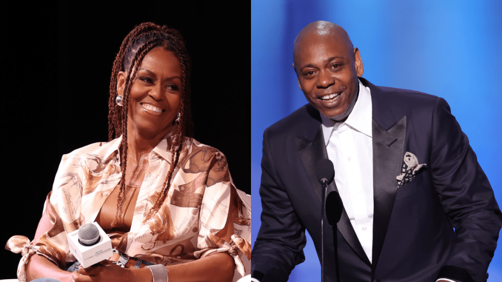 Michelle Obama Chuckles After Dave Chappelle Roasts Donald Trump