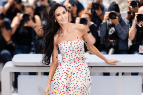 Demi Moore Keeps It Fun in Strapless Jacquemus Confetti Dress for Cannes