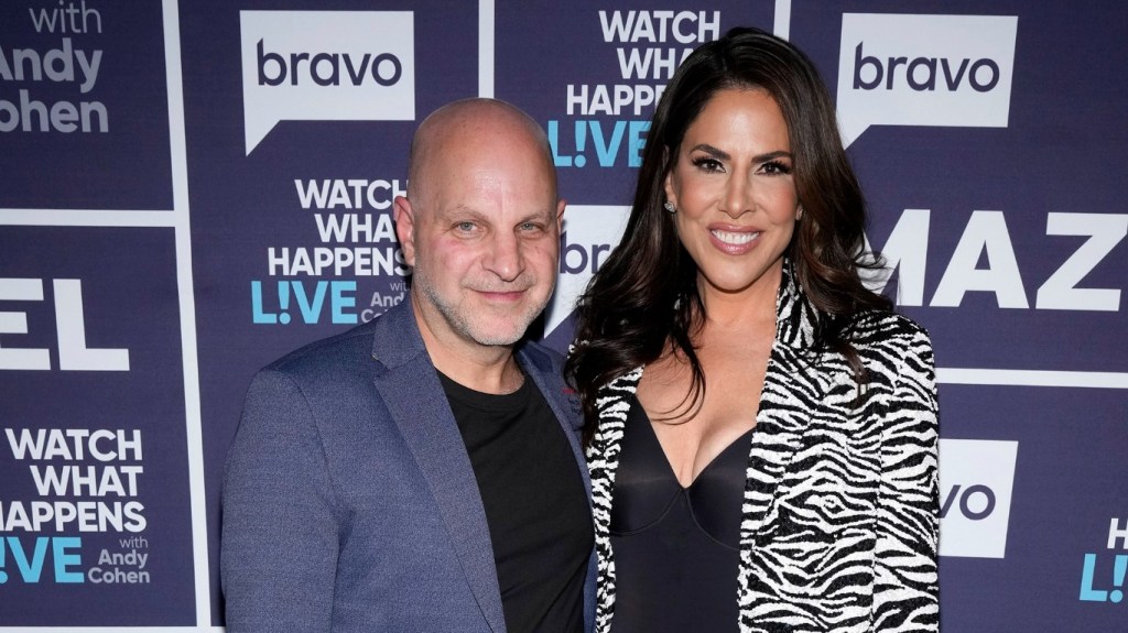 Jenn and Jeff Fessler posing backstage at Watch What Happens Live