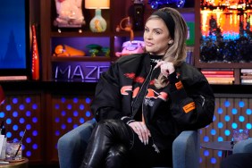 Lala Kent in a black moto jacket on Watch What Happens Live