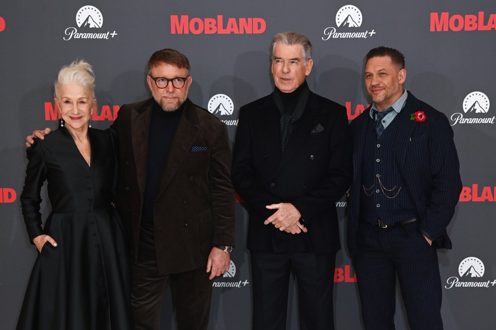 Tom Hardy with the Mobland cast