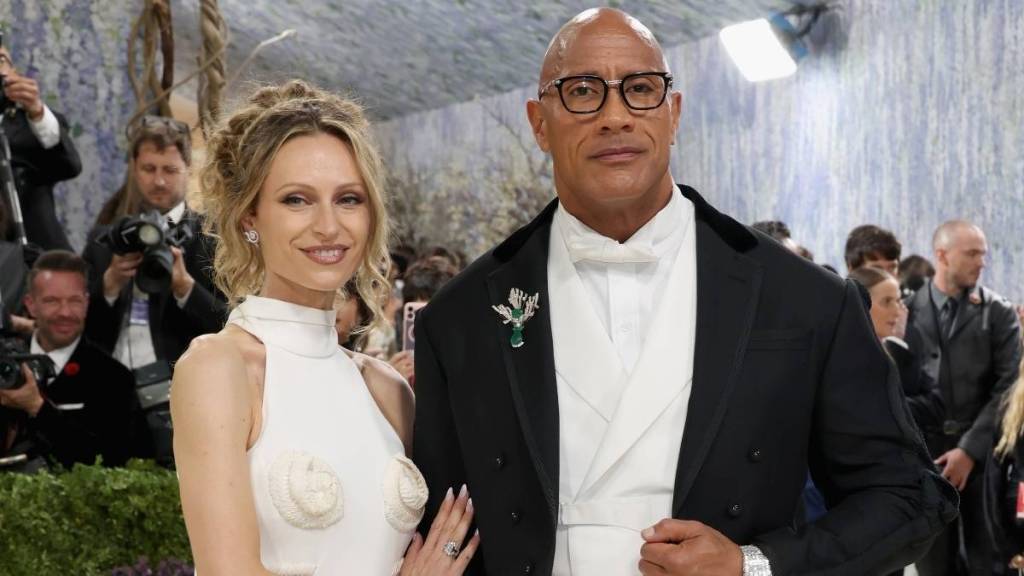 Lauren Hashian and Dwayne Johnson