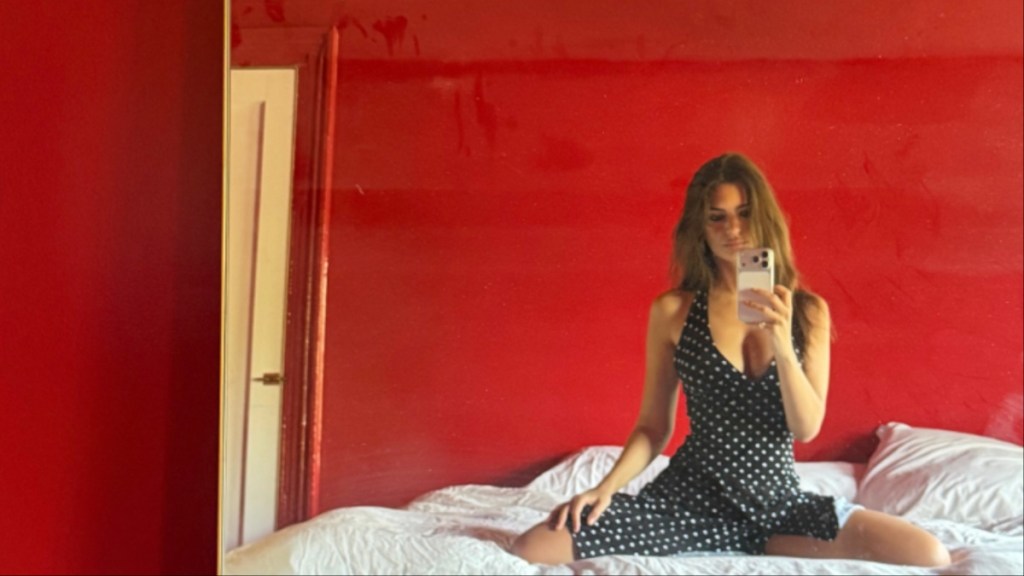 Emily Ratajkowski Posts Jaw-Dropping Plunging Dress Selfies From New Home