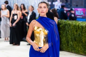 Hailey Bieber's Plunging Alaia Top Wraps Around Her With Endless Cutouts