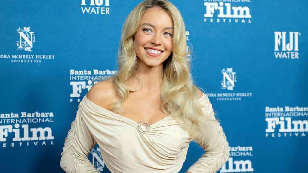 Sydney Sweeney’s Plunging Blumarine Micro Minidress Dips Dangerously Low