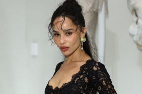Zoe Kravitz's Plunging Saint Laurent Lace Gown Is Completely See-Through