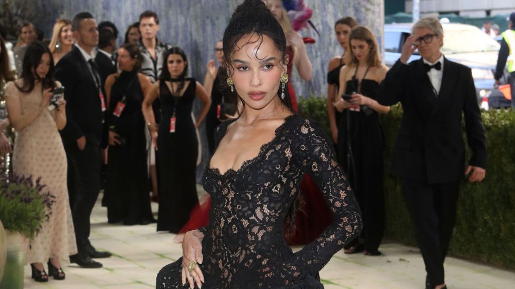 Zoe Kravitz Goes Braless Under Fully See-Through Saint Laurent Lace TopZoe Kravitz Goes Braless Under Fully See-Through Saint Laurent Lace Top