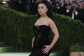 Charli XCX Goes Pantless Under Saint Laurent Cami Top Hanging by Strings