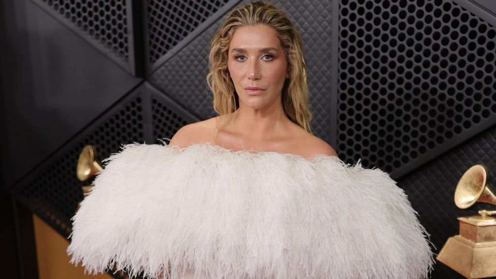 Kesha Goes Rebelliously Braless in a Do Long Mesh Gown That Is All Belts