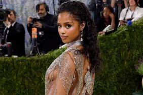 Tyla Rolls Down Her Microshorts & Slips Into Plunging Crop Top at Party