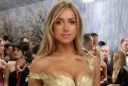 Tate McRae's Lacy Ludovic de Saint Sernin Gown Features Gold Feather Bra