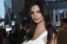 Emily Ratajkowski Shows Major Cleavage in a Dress That Barely Holds Together
